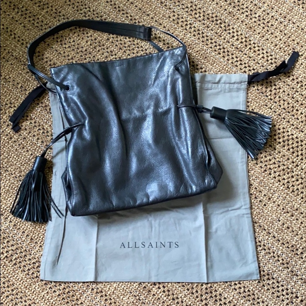 ALLSAINTS Freedom Tassel Leather Hobo w/ Dust Bag
